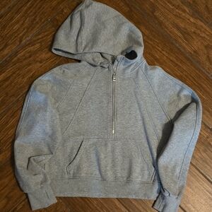 Amazon Essentials Women's Light Gray Half-Zip Sweatshirt